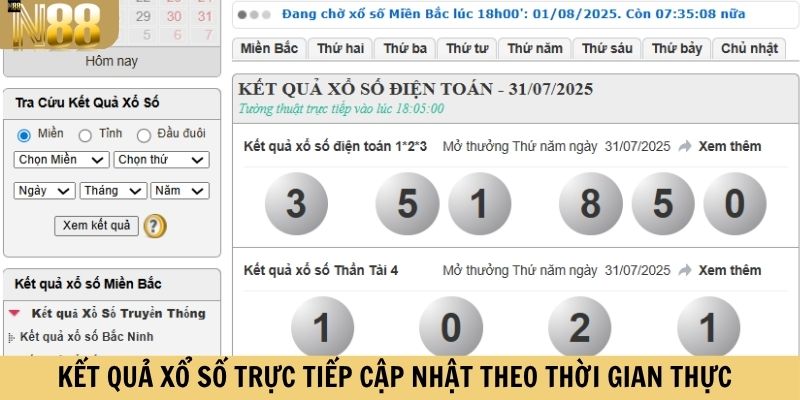 Kết quả xổ số trực tiếp cập nhật theo thời gian thực