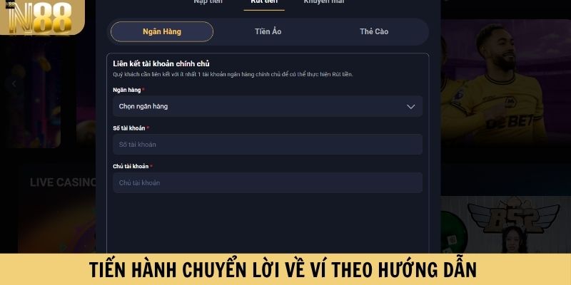Tiến hành chuyển lời về ví theo hướng dẫn