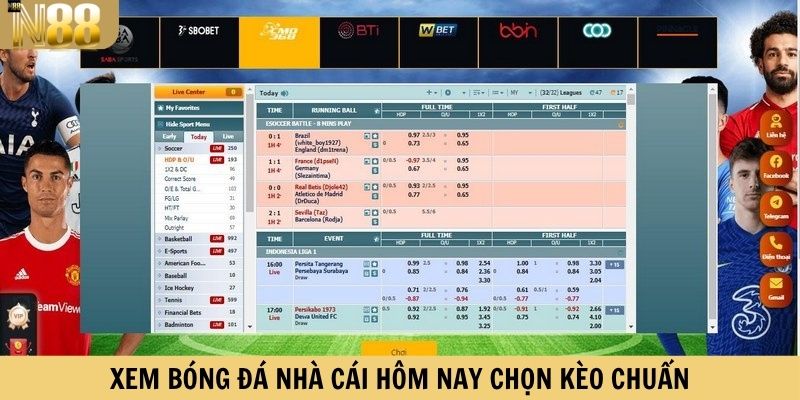 Xem bóng đá nhà cái hôm nay chọn kèo chuẩn