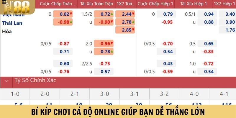 Bí kíp chơi cá độ online giúp bạn dễ thắng lớn